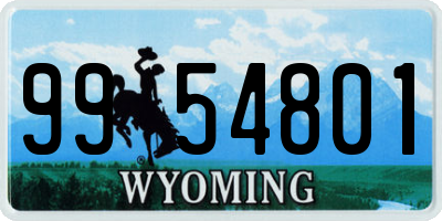 WY license plate 9954801