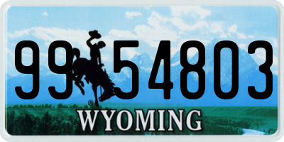 WY license plate 9954803