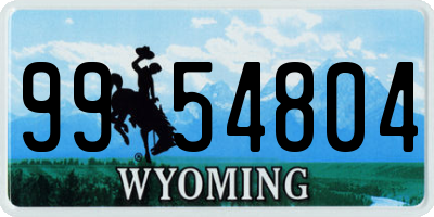 WY license plate 9954804