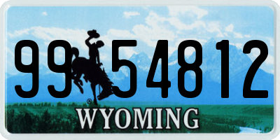 WY license plate 9954812
