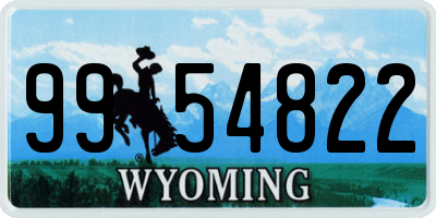 WY license plate 9954822