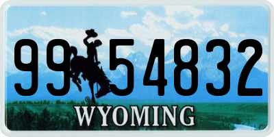 WY license plate 9954832