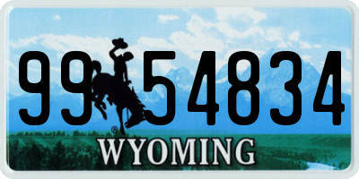 WY license plate 9954834