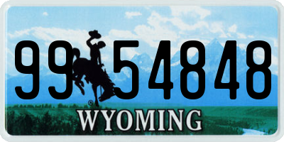 WY license plate 9954848