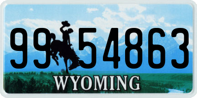 WY license plate 9954863