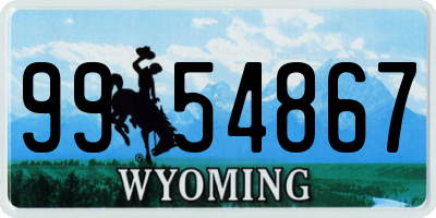 WY license plate 9954867