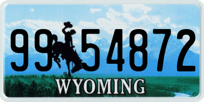 WY license plate 9954872