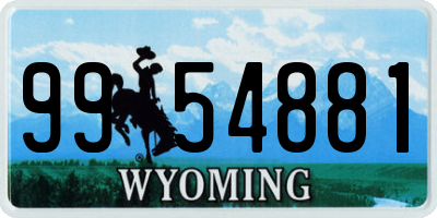 WY license plate 9954881