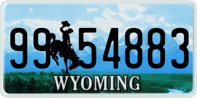 WY license plate 9954883