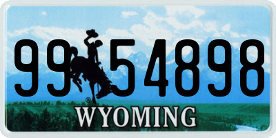 WY license plate 9954898