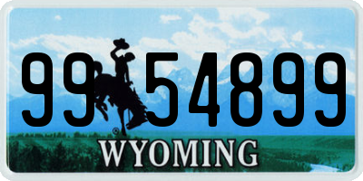 WY license plate 9954899