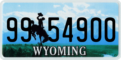 WY license plate 9954900