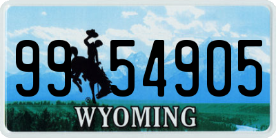 WY license plate 9954905