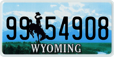 WY license plate 9954908