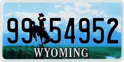 WY license plate 9954952
