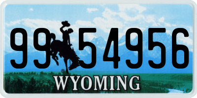 WY license plate 9954956