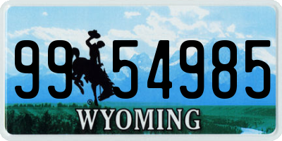 WY license plate 9954985