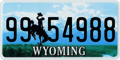 WY license plate 9954988