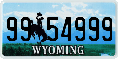 WY license plate 9954999
