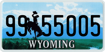 WY license plate 9955005