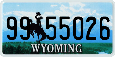 WY license plate 9955026