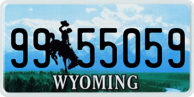 WY license plate 9955059