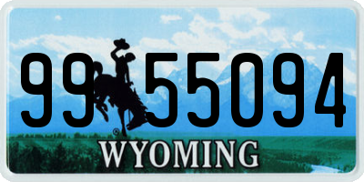 WY license plate 9955094