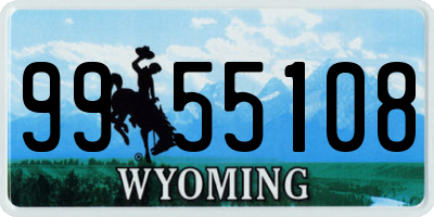 WY license plate 9955108