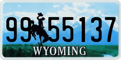 WY license plate 9955137