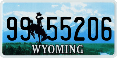 WY license plate 9955206