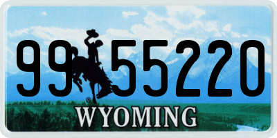 WY license plate 9955220