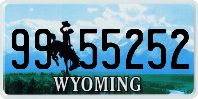 WY license plate 9955252