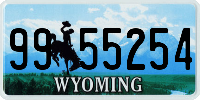WY license plate 9955254