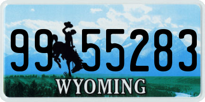 WY license plate 9955283