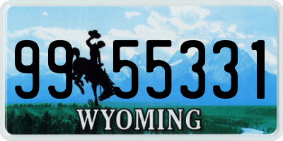 WY license plate 9955331