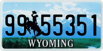 WY license plate 9955351