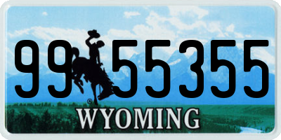 WY license plate 9955355