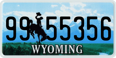 WY license plate 9955356