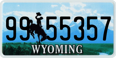 WY license plate 9955357