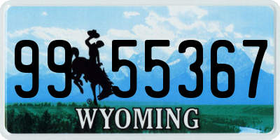 WY license plate 9955367