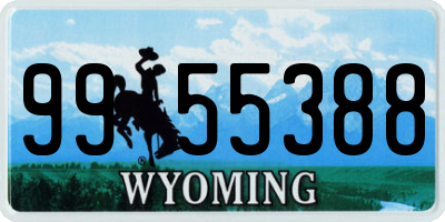 WY license plate 9955388