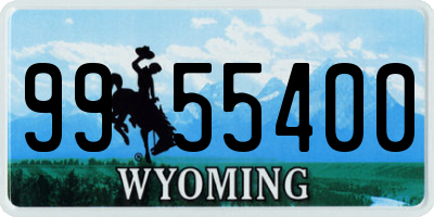 WY license plate 9955400