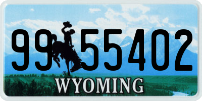 WY license plate 9955402