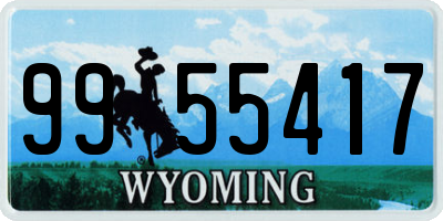 WY license plate 9955417