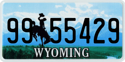 WY license plate 9955429