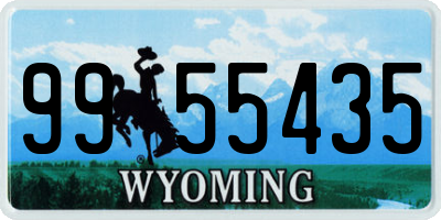 WY license plate 9955435