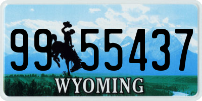 WY license plate 9955437