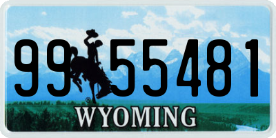 WY license plate 9955481