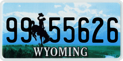 WY license plate 9955626