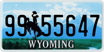WY license plate 9955647